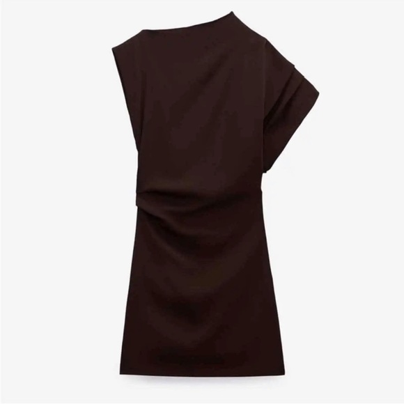 ZARA DRAPED ASYMMETRIC DRESS/ZARA PARTY DRESS /ZARA MINI DRESS/zara one shoulder - Picture 2 of 5